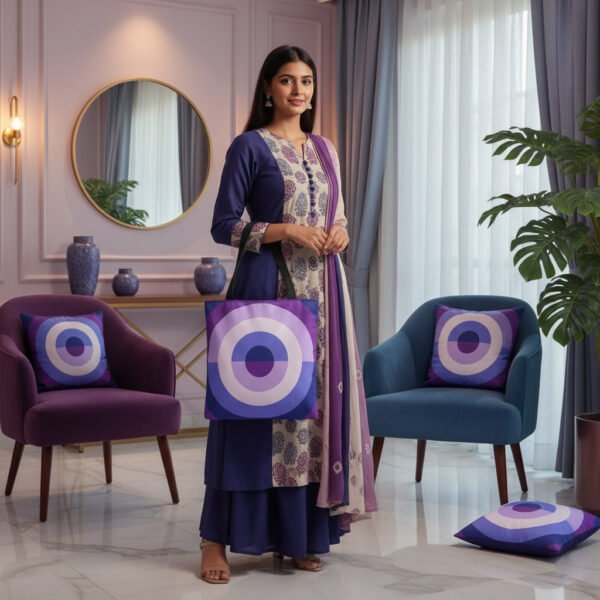 Purple Lavender Orbit Tote Bag