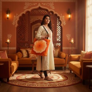 Tangerine Rush Vortex Tote Bag