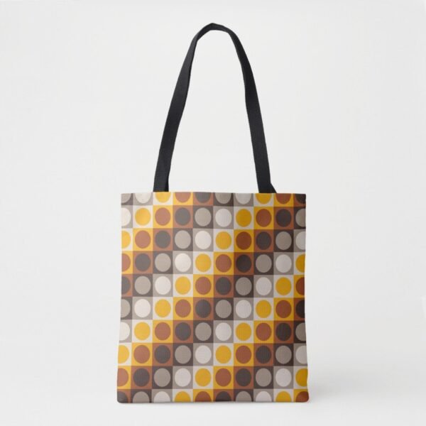 Amber Flame Polka Grid Tote Bag - Image 3
