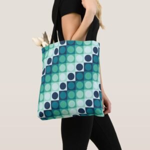 Aurora Mist Polka Grid Tote Bag