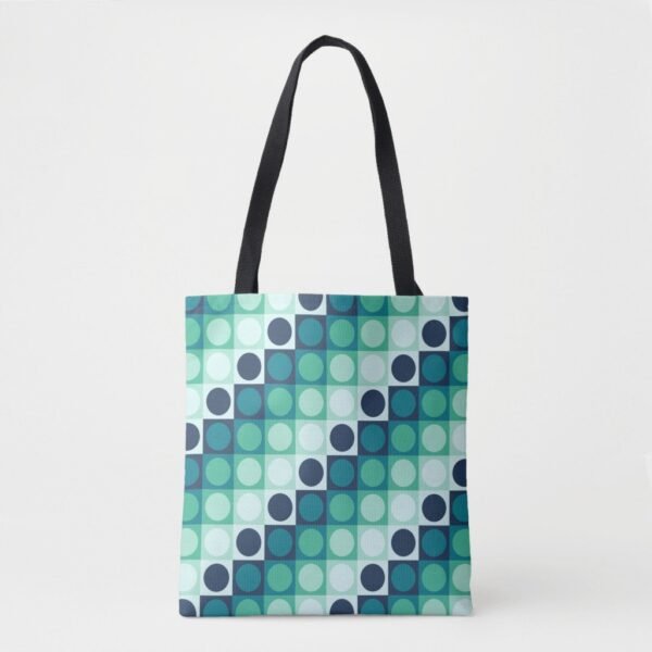 Aurora Mist Polka Grid Tote Bag - Image 3