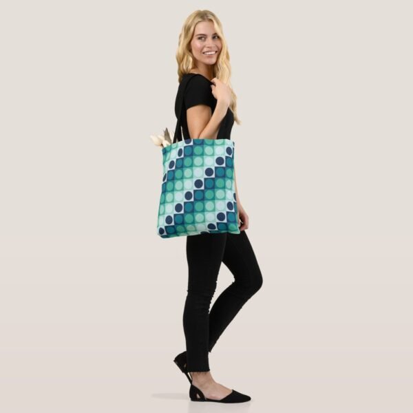 Aurora Mist Polka Grid Tote Bag - Image 4