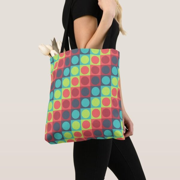 Cheer up Polka Grid Tote Bag