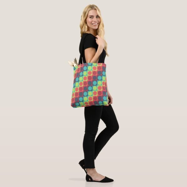 Cheer up Polka Grid Tote Bag - Image 4