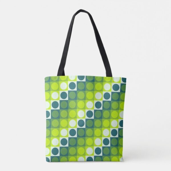 Verdant Polka Grid Tote Bag - Image 2