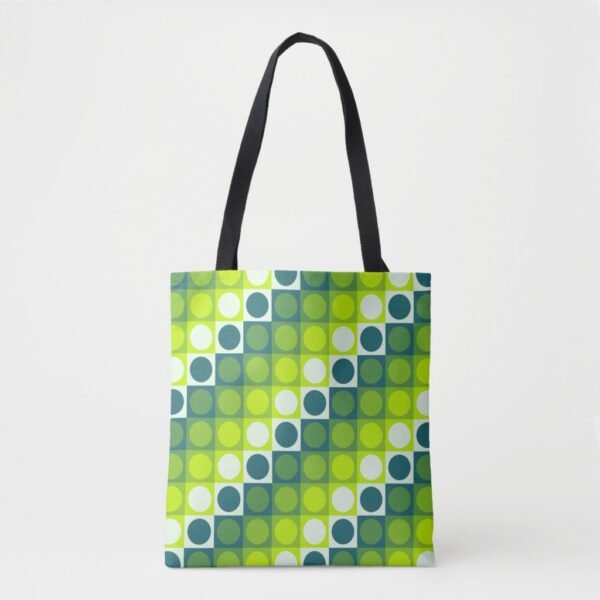 Verdant Polka Grid Tote Bag