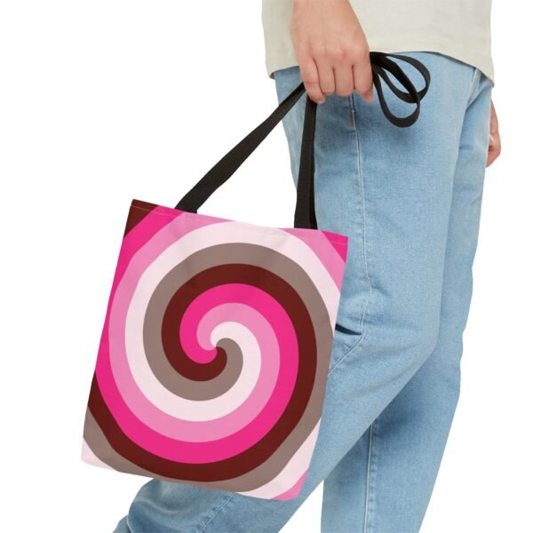 Berry Mocha Spiral Tote Bag - Image 6