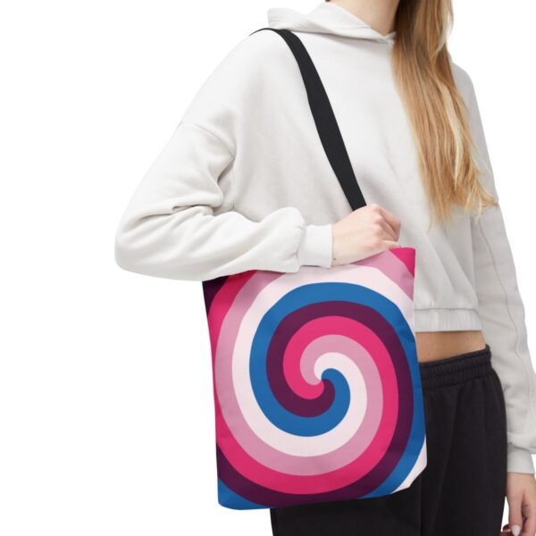 Deep Wine Spiral Tote Bag - Image 4