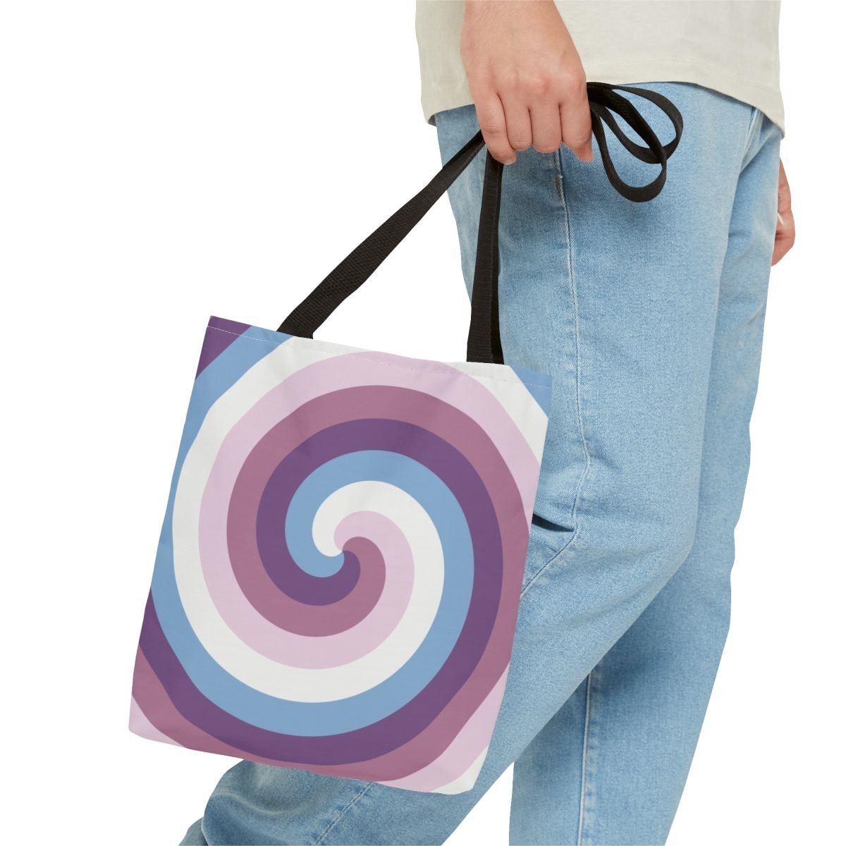 Lavender Bloom Spiral Tote Bag - Image 3