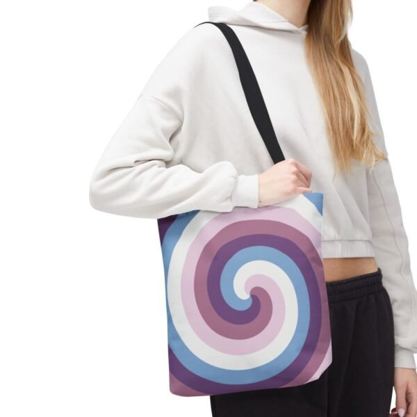 Lavender Bloom Spiral Tote Bag - Image 7