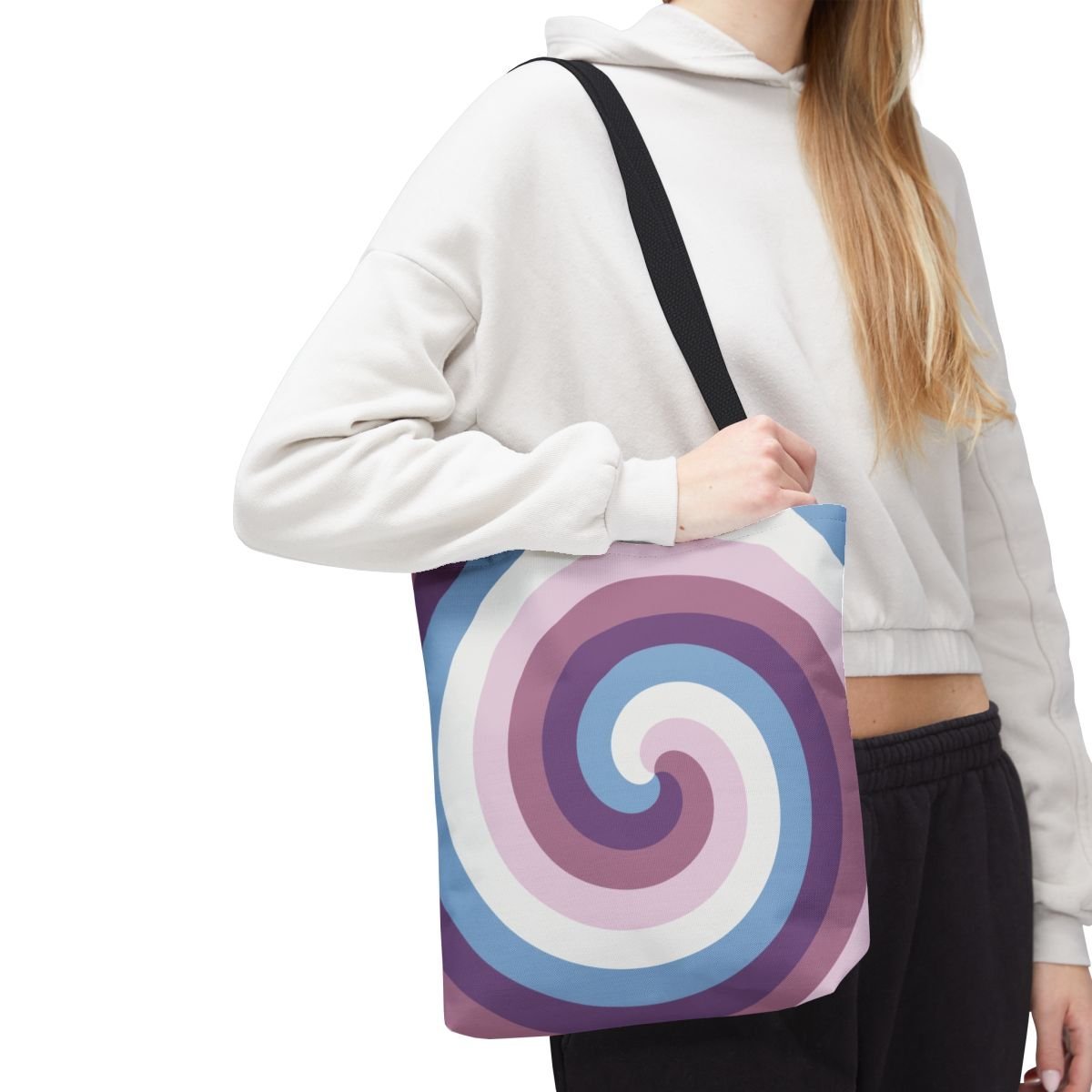 Lavender Bloom Spiral Tote Bag - Image 7