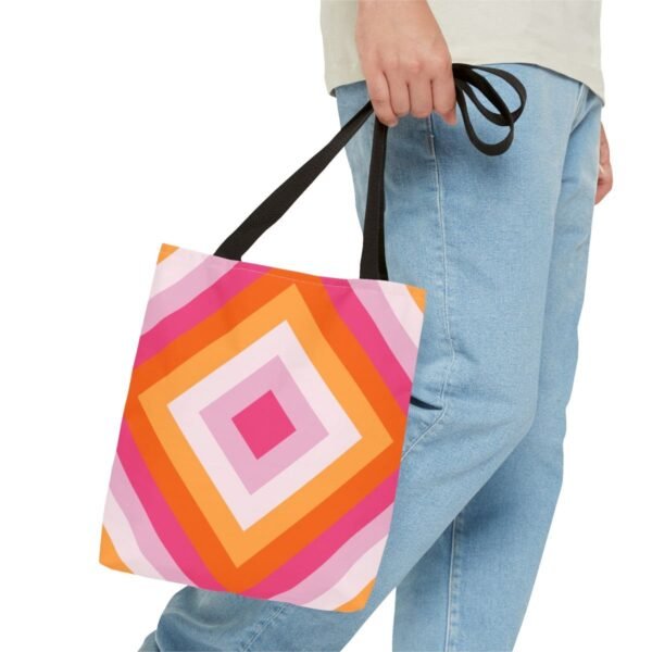 Peachy Sunset Diamond Tote Bag - Image 3