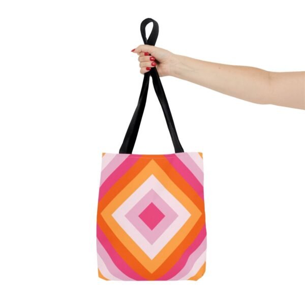 Peachy Sunset Diamond Tote Bag - Image 4