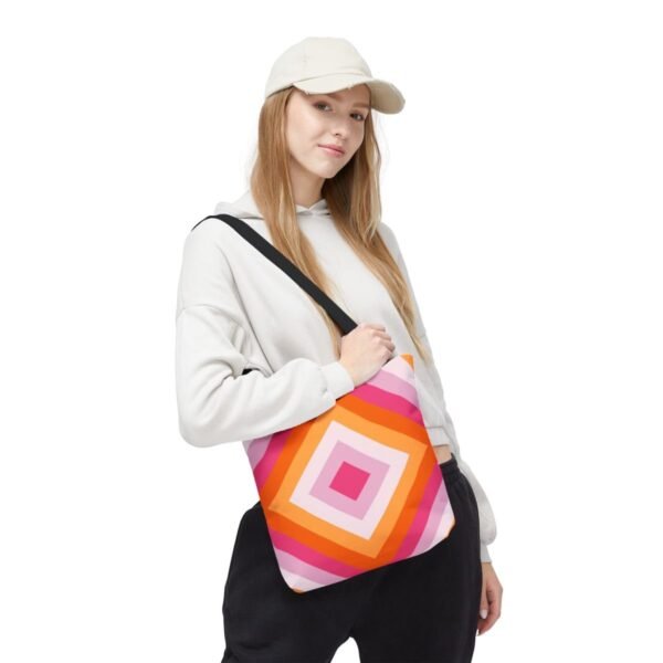 Peachy Sunset Diamond Tote Bag - Image 5