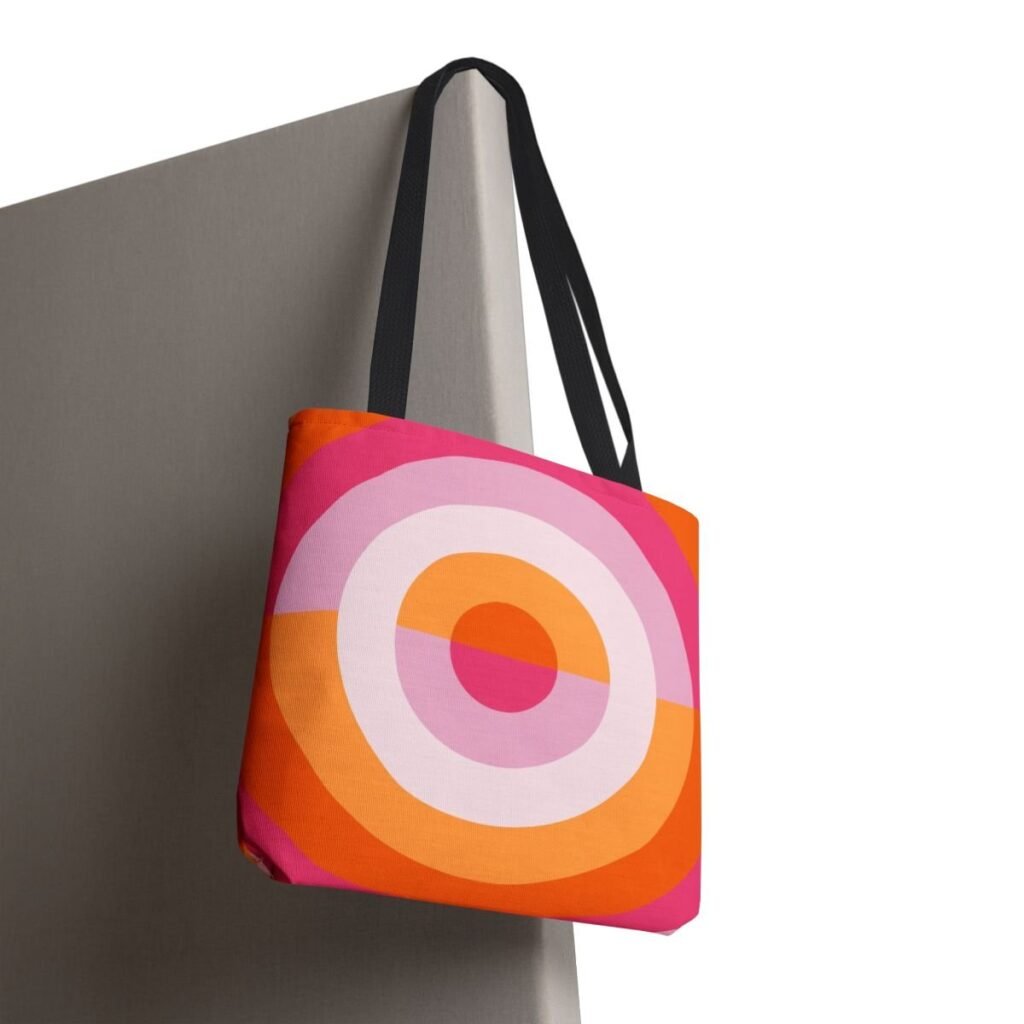 Peachy Sunset Orbit Tote Bag