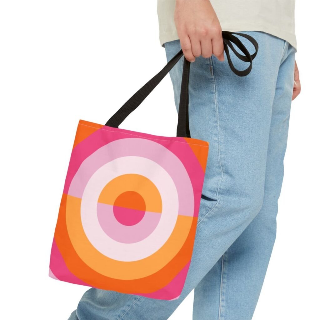 Peachy Sunset Orbit Tote Bag