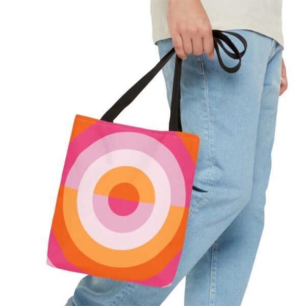 Peachy Sunset Orbit Tote Bag - Image 3