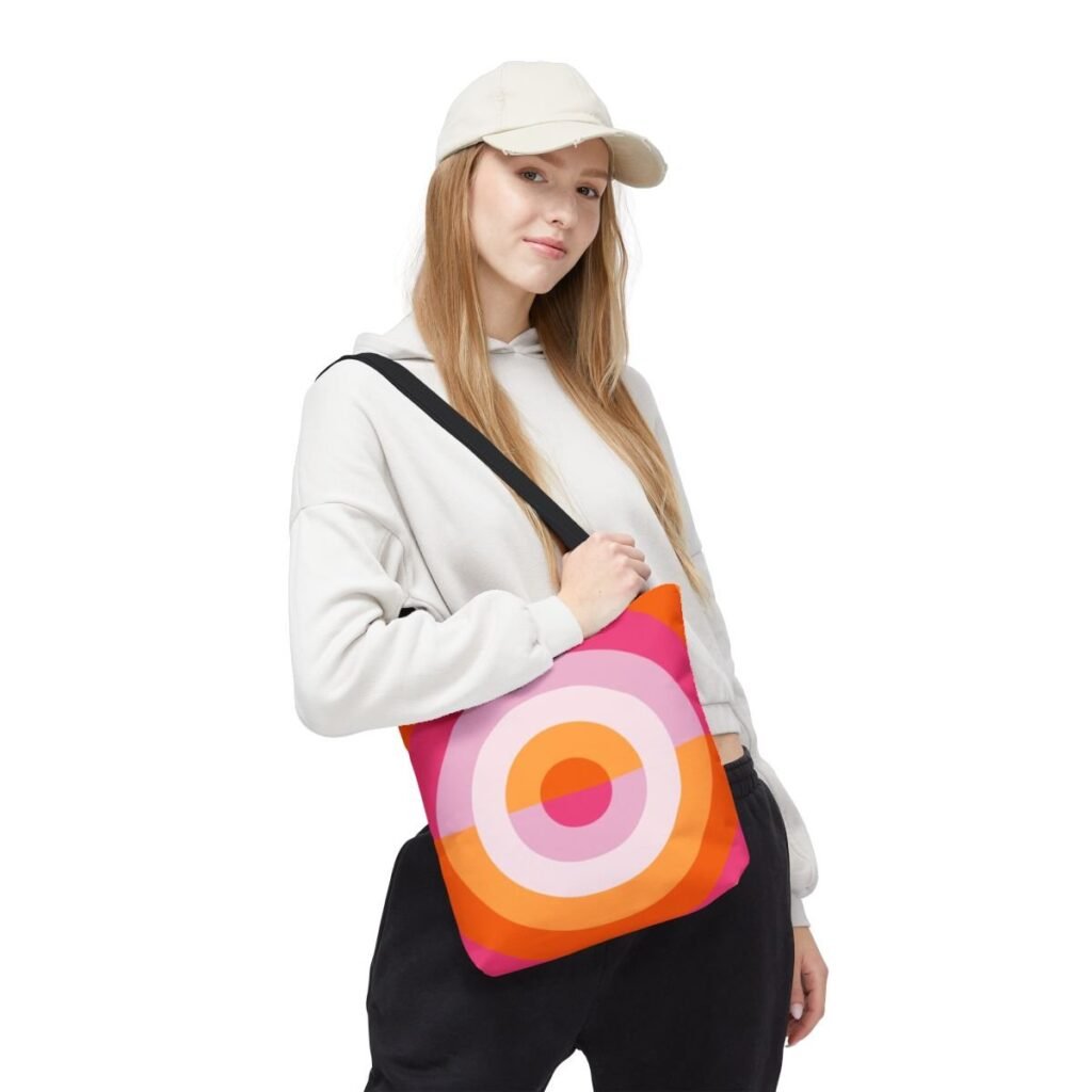 Peachy Sunset Orbit Tote Bag