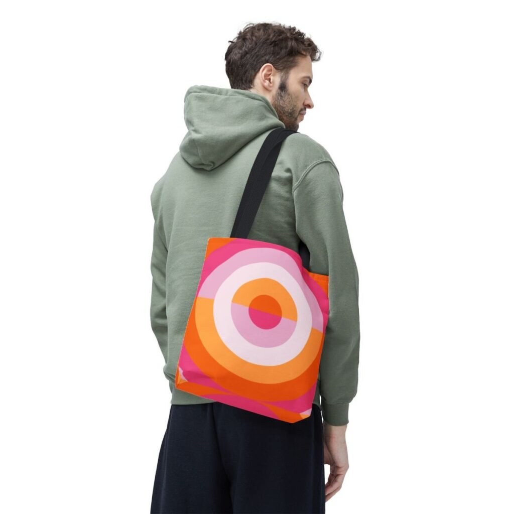 Peachy Sunset Orbit Tote Bag