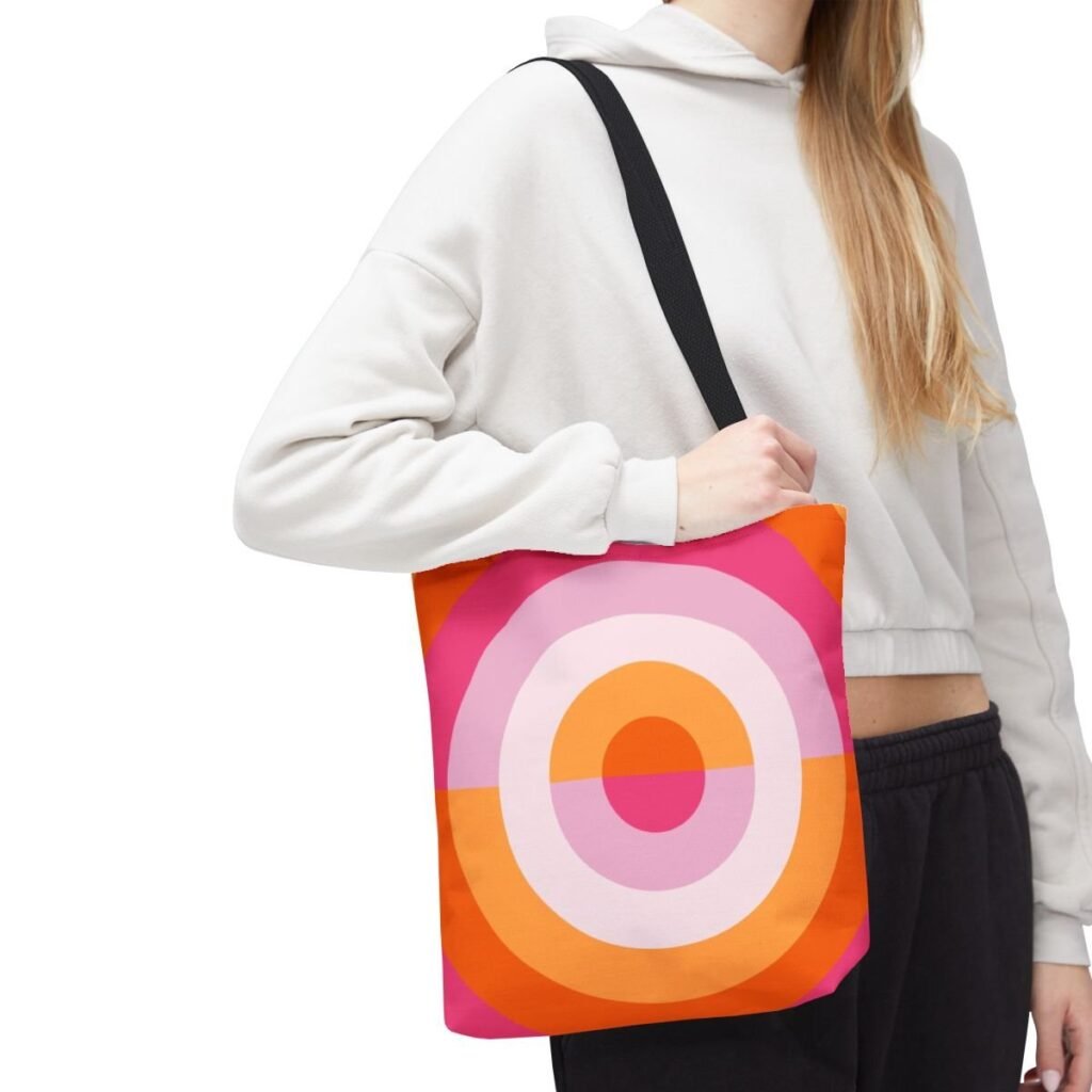 Peachy Sunset Orbit Tote Bag