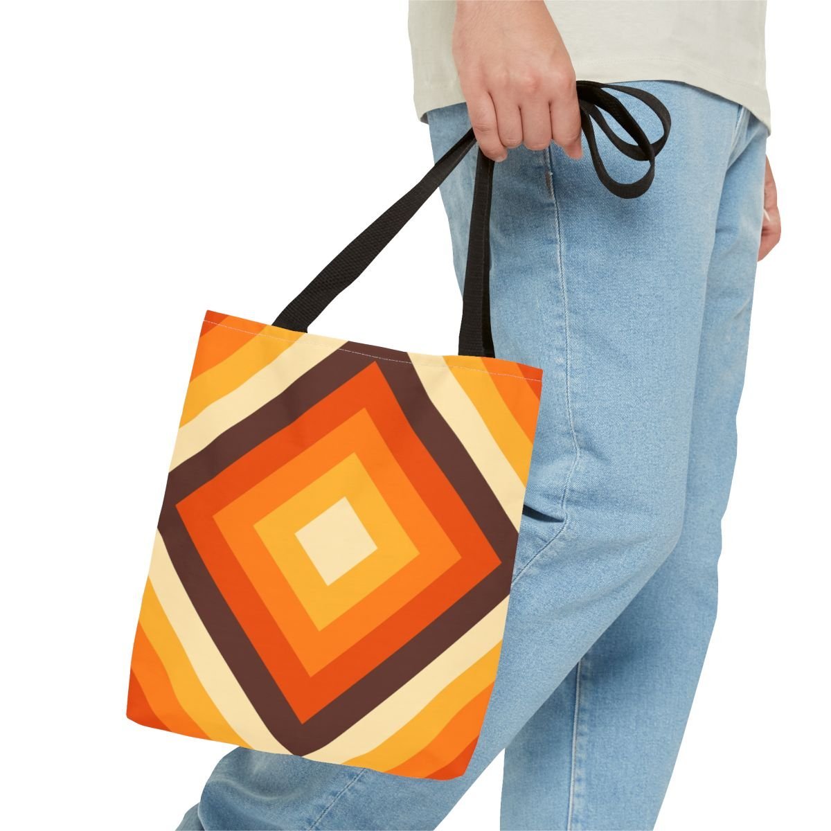 Pumpkin Fade Diamond Tote Bag - Image 3