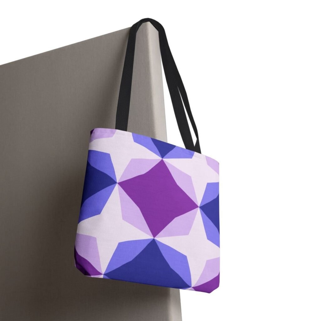Purple Lavender Diamond Motif Tote Bag