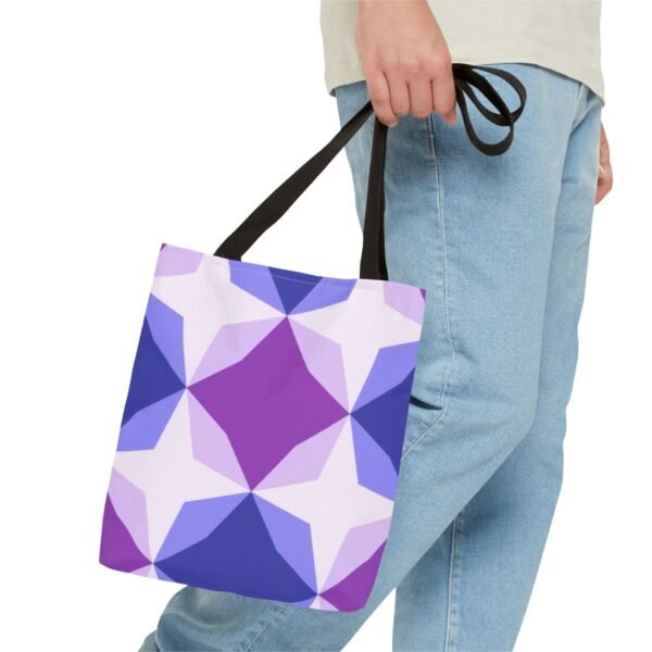 Purple Lavender Diamond Motif Tote Bag - Image 3