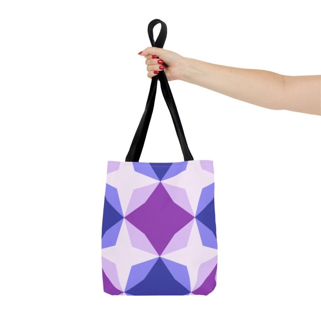 Purple Lavender Diamond Motif Tote Bag