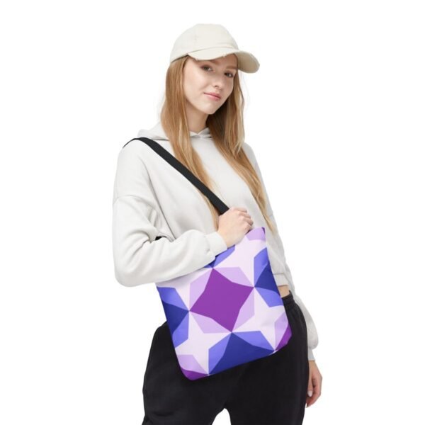 Purple Lavender Diamond Motif Tote Bag - Image 5