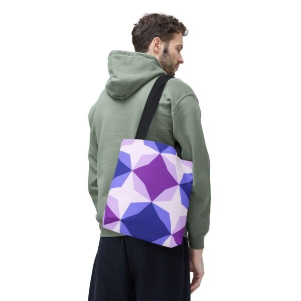 Purple Lavender Diamond Motif Tote Bag - Image 6