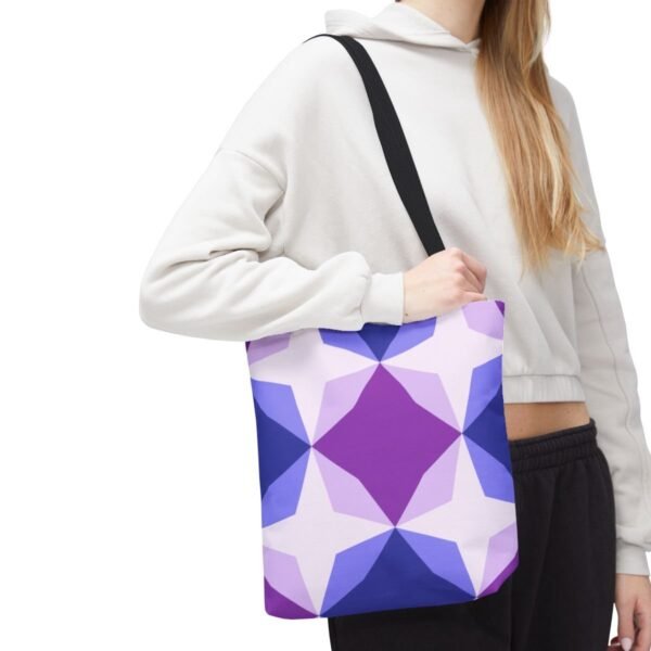 Purple Lavender Diamond Motif Tote Bag - Image 7