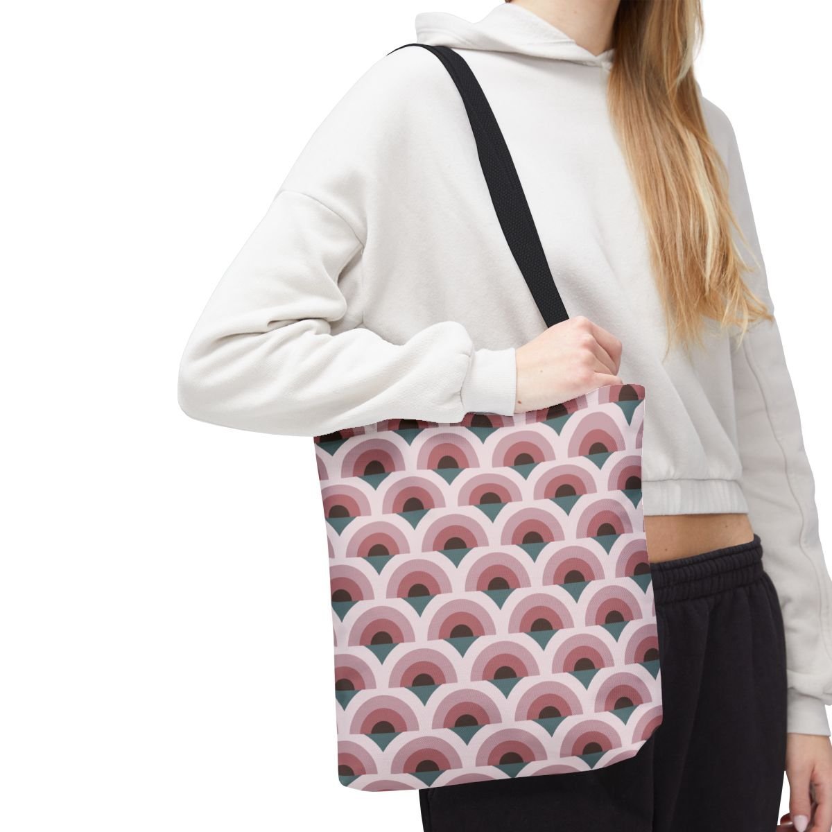 Rose Mist Peacock Tote Bag - Image 7