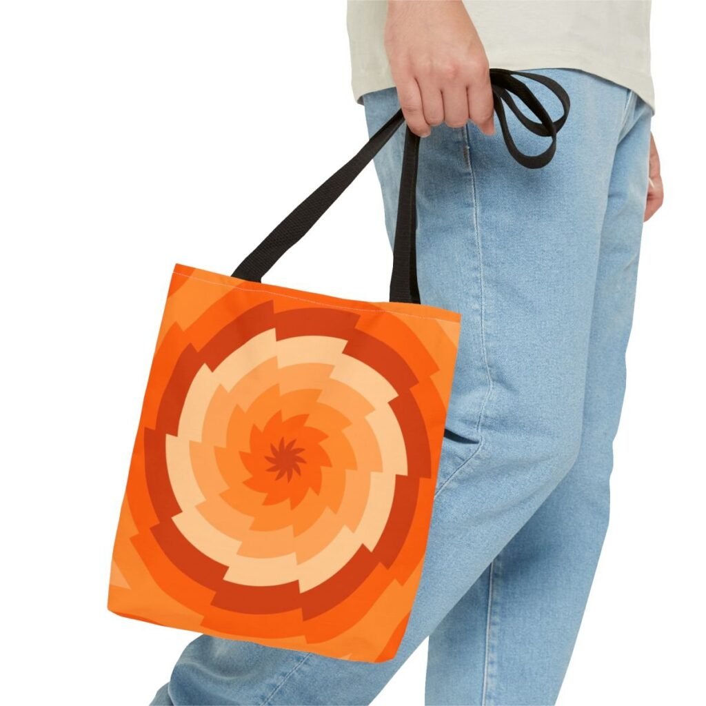 Tangerine Rush Vortex Tote Bag