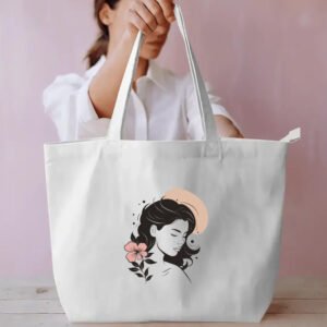 Girl Silhouette Everyday Large Tote Bag