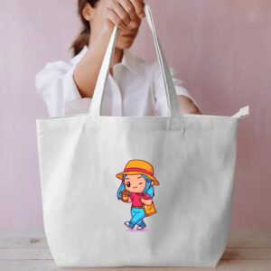 Cute Girl Coffee Everyday Large Tote Bag