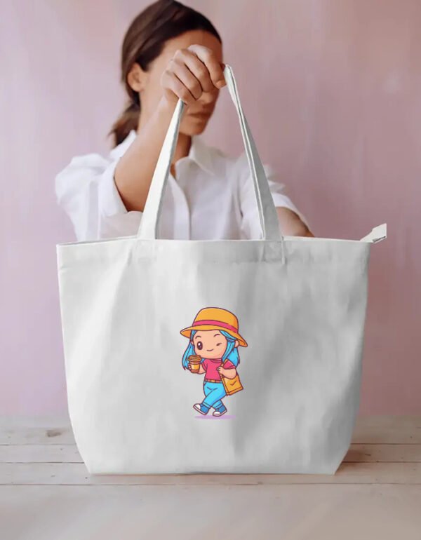 Cute Girl Coffee Everyday Large Tote Bag - Image 3