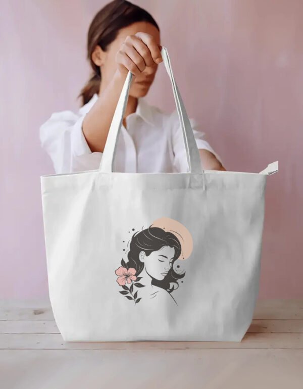 Girl Silhouette Everyday Large Tote Bag - Image 3