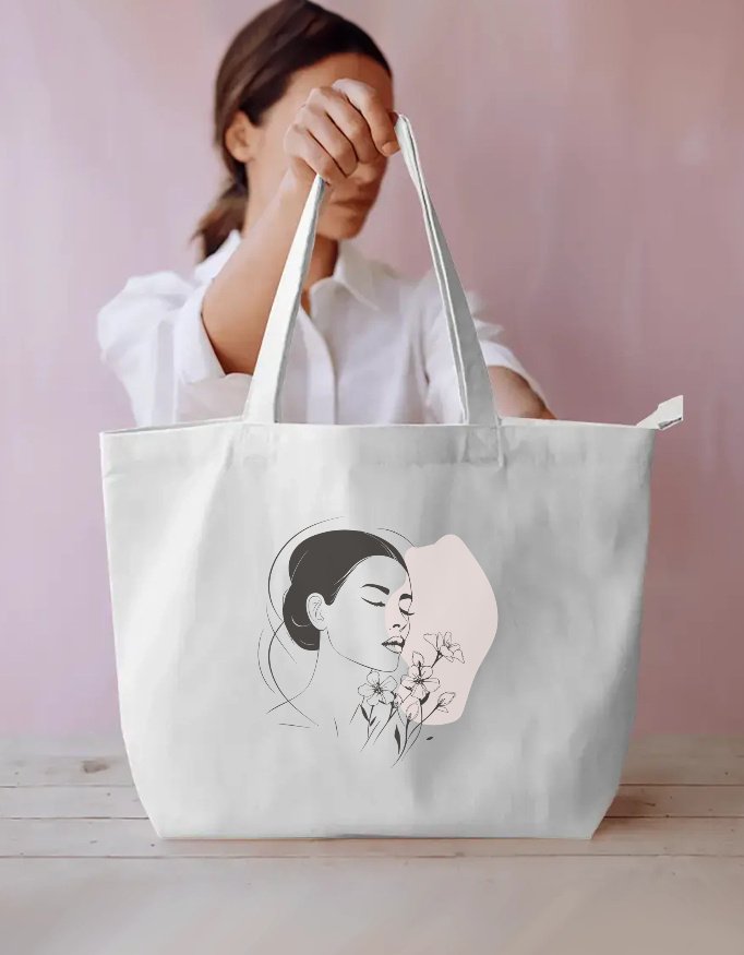 Girl Silhouette 2 Everyday Large Tote Bag - Image 3