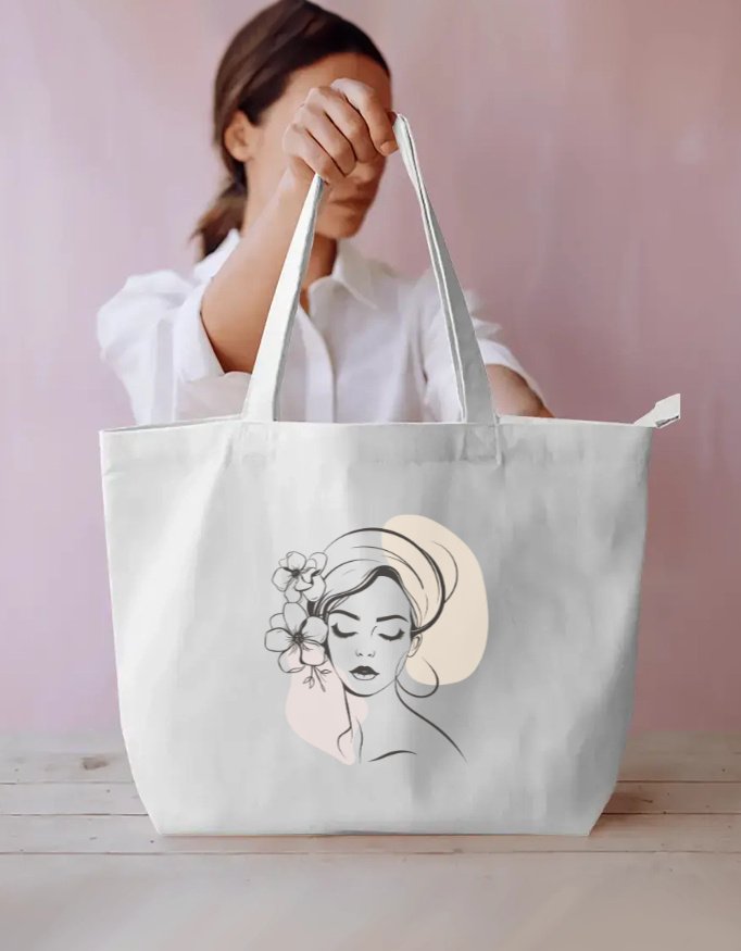 Girl Silhouette 5 Everyday Large Tote Bag - Image 3
