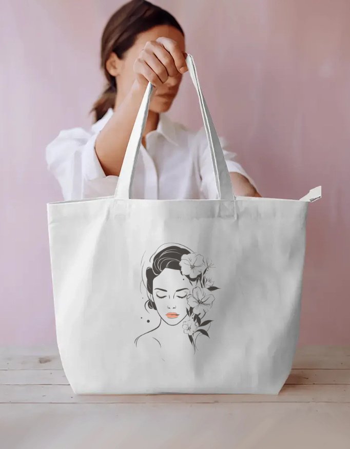 Girl Silhouette 6 Everyday Large Tote Bag - Image 3
