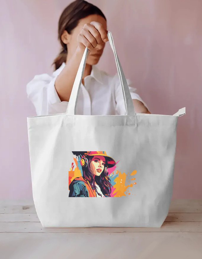 Graffitti Woman Everyday Large Tote Bag - Image 3