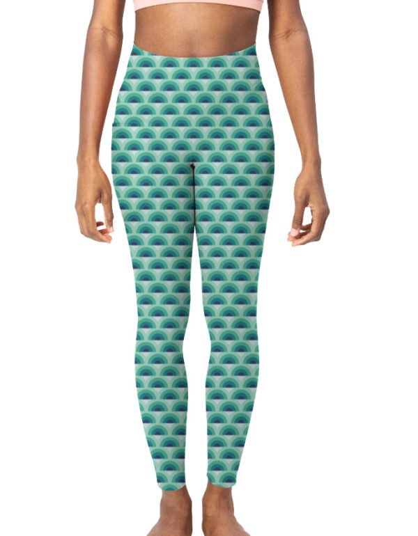 Aurora Mist Peacock Feather Gym Leggings - Image 2