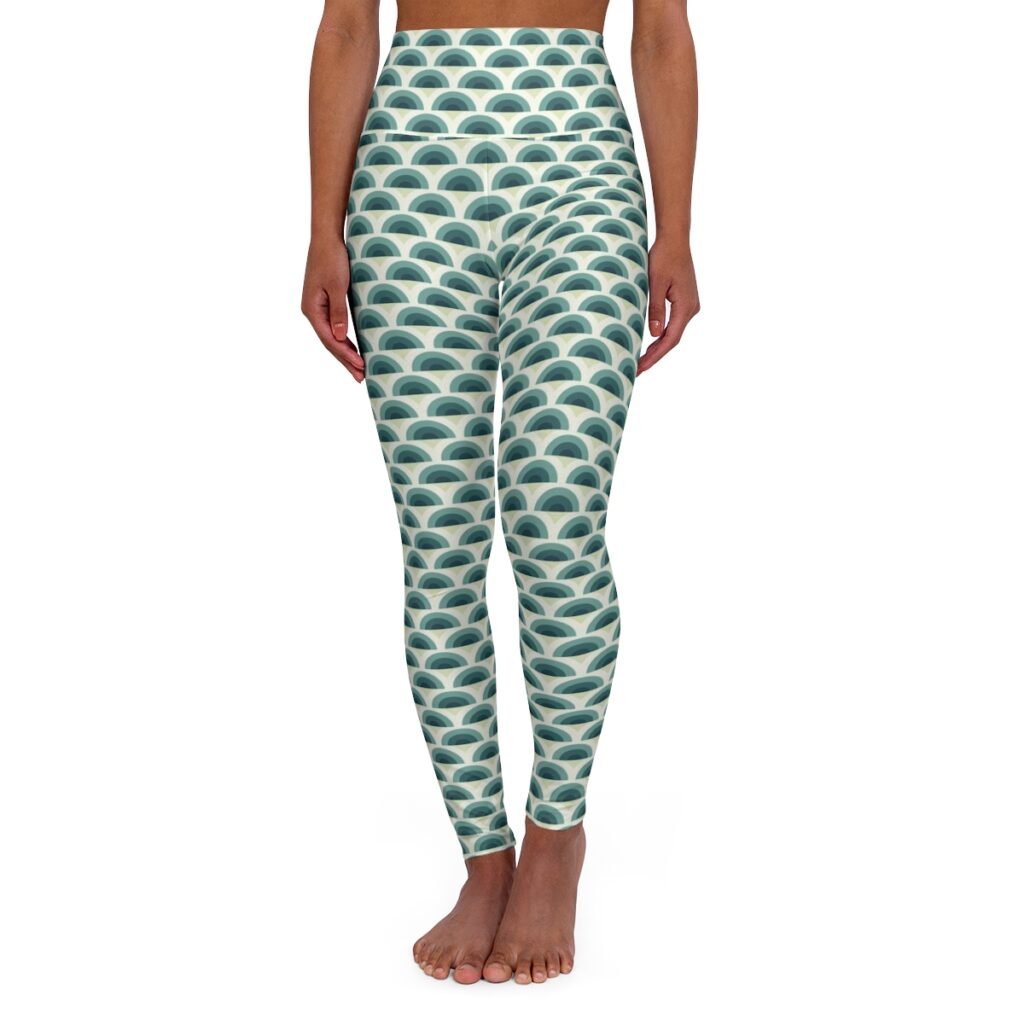 Deep Lake Peacock Feather Gym Leggings