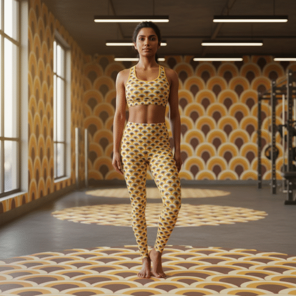 Amber Flame Peacock Gym Leggings - Image 2