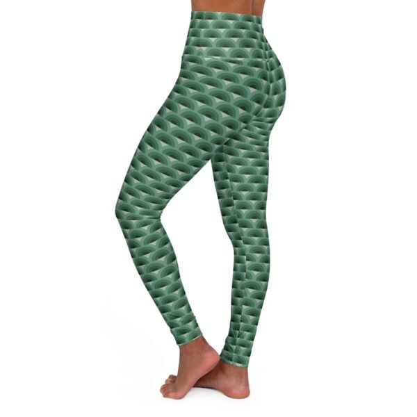 Misty Forest Peacock Feather Gym Leggings - Image 3