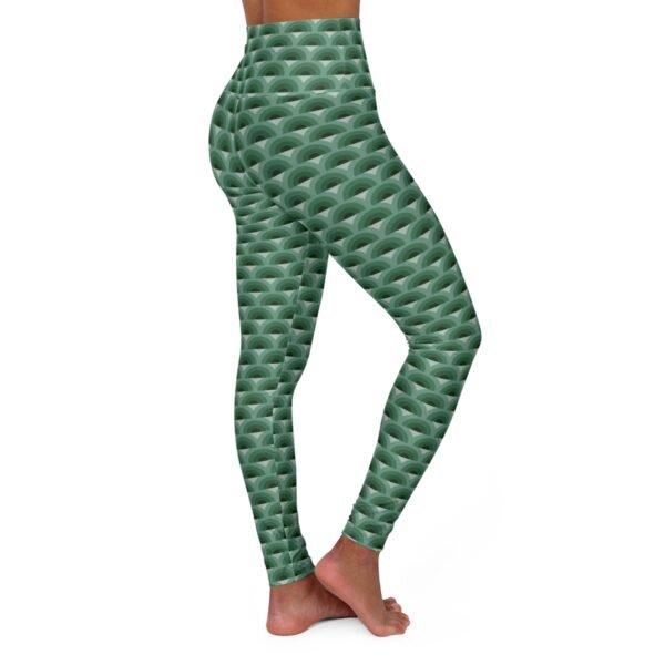 Misty Forest Peacock Feather Gym Leggings - Image 4