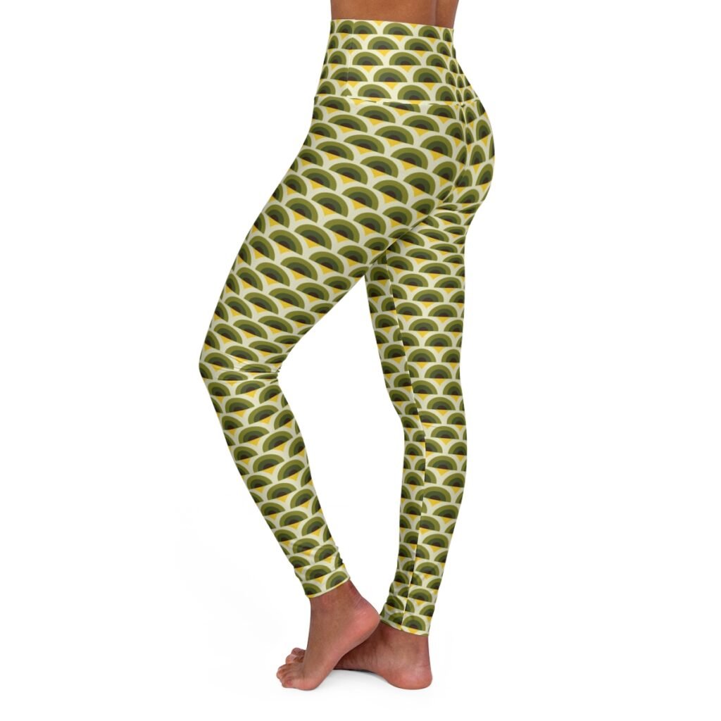 Oak Bark Peacock Feather Gym Leggings