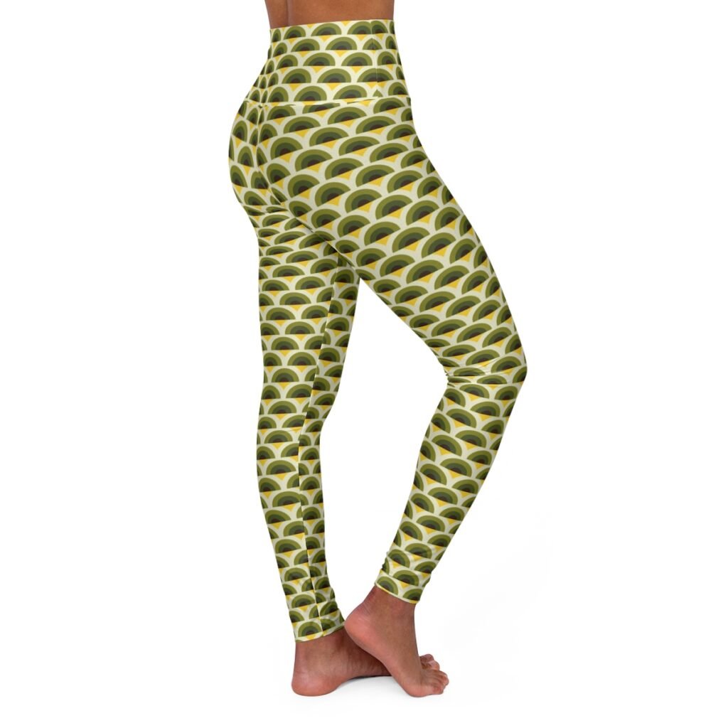 Oak Bark Peacock Feather Gym Leggings