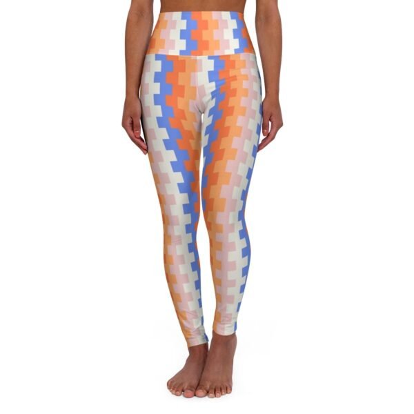 Coral Cloud Ripple Block Gym Leggings