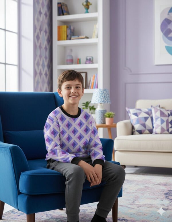 Purple Lavender DAG Kids Sweat Shirt - Image 5